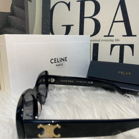 Striking Celine Black Oval Sunglasses main image 5